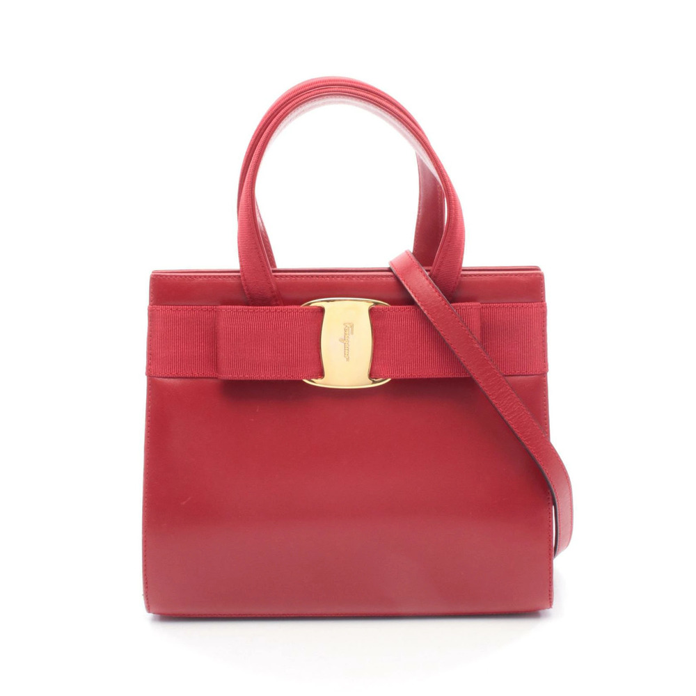 Salvatore Ferragamo Vara Leather Bag Red